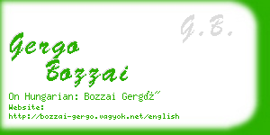 gergo bozzai business card